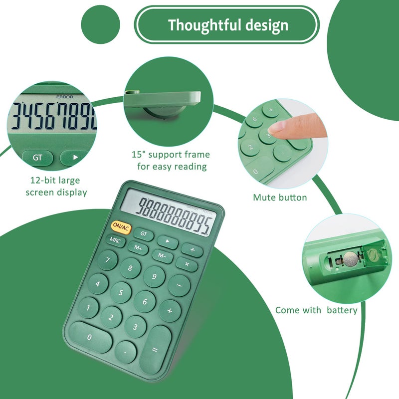 VEWINGL Standard Calculator, 12 Digit Large Display Desktop Calculator with Big Buttons for Office, School, Home & Business - Image 2