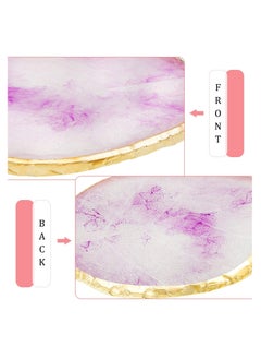 SYOSI Nail Art Palettes, Nail Mixing Palette Polish Color, Mixing Plate Golden Edge Resin Nail Holder, Nail Art Display Cosmetic Mixing Tools Leaf Shape, Nail Art Gel Nail Polish, 3 Pieces  - Image 5