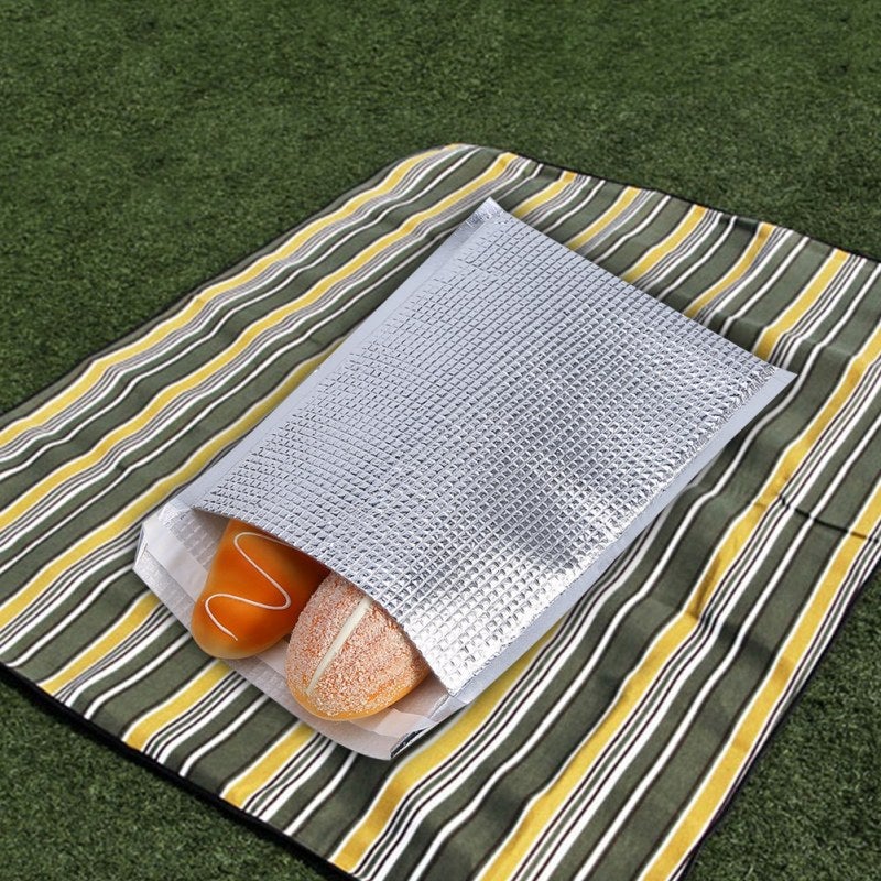 Disposable Insulated Bag 30*35cm Eco-Friendly Material - Heat Cold Insulation Adhesive Closure Food Storage Bag for Picnic, Lunch, Travel, Camping Daily Use - Image 2
