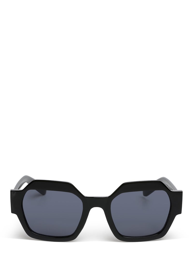 London Rag Bold Bevel Square Sunglasses in Black - Image 1