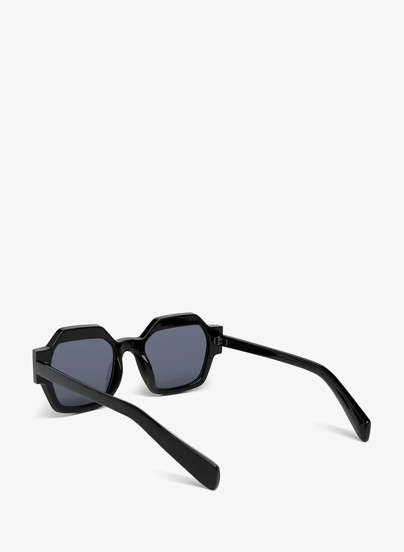 London Rag Black Bold Bevel Square Sunglasses in Black for Women | Best Price UAE