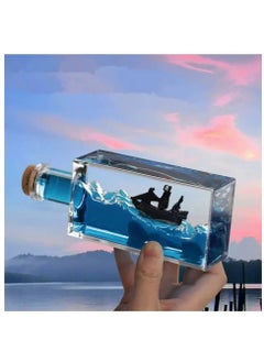 ProOne ProOne TOY 1 Cruise Ship Fluid Drift Bottle - Unsinkable Boat Cruise Ship Toy for Car Decoration Display Cases & Gifts - Blue Liquid Wave Cruise Fluid Ship Decoration - Never Sinks  - Image 1