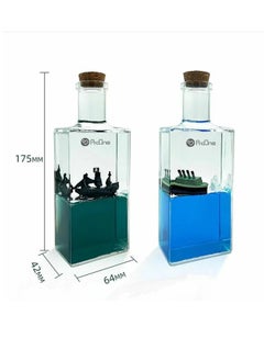ProOne ProOne TOY 1 Cruise Ship Fluid Drift Bottle - Unsinkable Boat Cruise Ship Toy for Car Decoration Display Cases & Gifts - Blue Liquid Wave Cruise Fluid Ship Decoration - Never Sinks  - Image 4