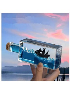 ProOne ProOne TOY 1 Cruise Ship Fluid Drift Bottle - Unsinkable Boat Cruise Ship Toy for Car Decoration Display Cases & Gifts - Blue Liquid Wave Cruise Fluid Ship Decoration - Never Sinks  - Image 3