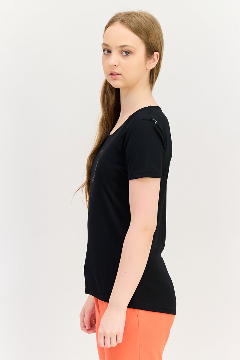 Nike Women Dri Fit Short Sleeve Running T-Shirt, Black - Image 2