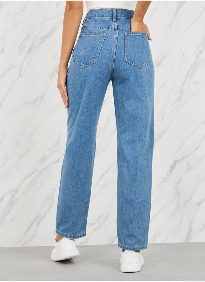 Styli - High Rise Whisker Tapered Jeans - Image 1