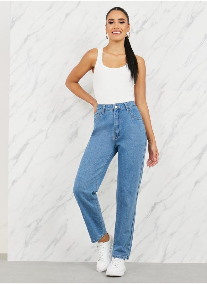 Styli - High Rise Whisker Tapered Jeans - Image 1