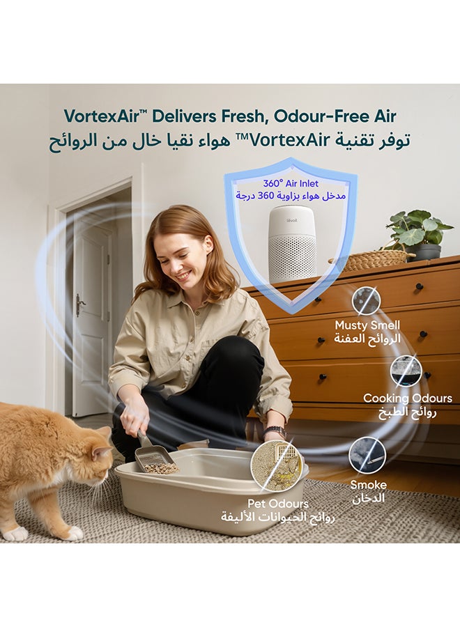 LEVOIT Air Purifiers for Bedroom Home, with Night Light, 3-in-1 Filter, Filters Smoke,  Pet Dander, Odor, Dust, 25dB Ultra-quiet, Office, Desktop, Portable, Core Mini, White LAP-C171-QAE white - Image 3