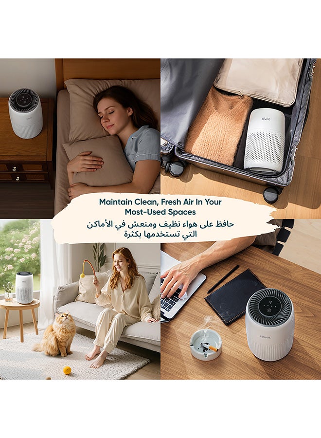 LEVOIT Air Purifiers for Bedroom Home, with Night Light, 3-in-1 Filter, Filters Smoke,  Pet Dander, Odor, Dust, 25dB Ultra-quiet, Office, Desktop, Portable, Core Mini, White LAP-C171-QAE white - Image 4