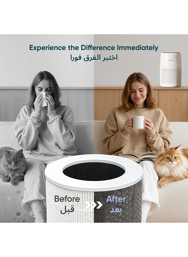 LEVOIT Air Purifiers for Bedroom Home, with Night Light, 3-in-1 Filter, Filters Smoke,  Pet Dander, Odor, Dust, 25dB Ultra-quiet, Office, Desktop, Portable, Core Mini, White LAP-C171-QAE white - Image 5