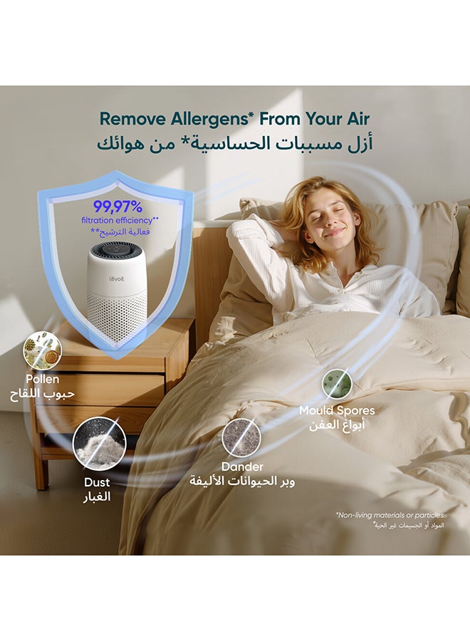 LEVOIT Air Purifiers for Bedroom Home, with Night Light, 3-in-1 Filter, Filters Smoke,  Pet Dander, Odor, Dust, 25dB Ultra-quiet, Office, Desktop, Portable, Core Mini, White LAP-C171-QAE white - Image 2