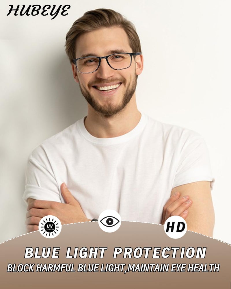 Hubeye TR90 Sports Reading Glasses for Men and Women Good Square Comfortable Flexible Anti-Blue Computer Glasses High Quality Comfortable Reading Aid - Image 2
