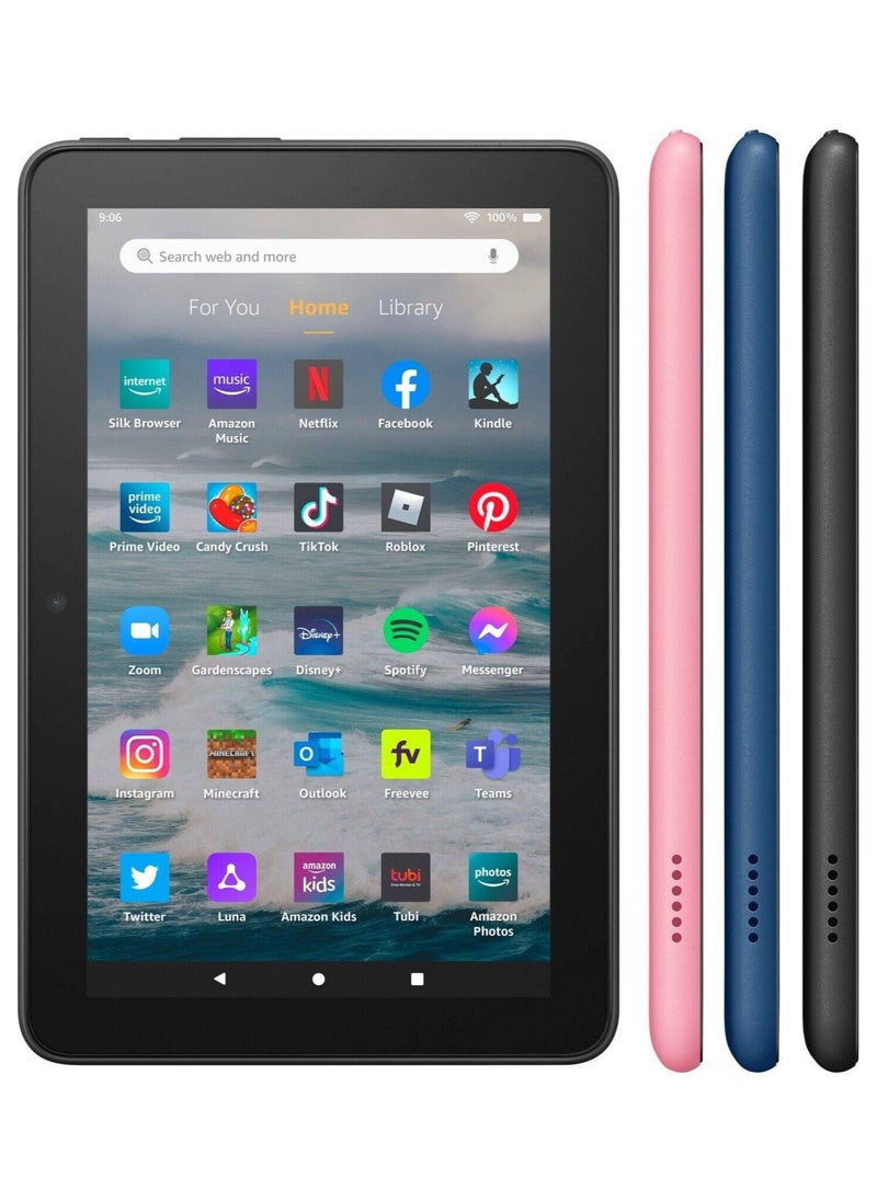 REBENUO Fire 7 tablet with a 7-inch screen equipped with a battery life of up to 10 hours using 16 GB storage space and 2 GB RAM equipped with a quad-core processor the latest version (black)  - Image 3