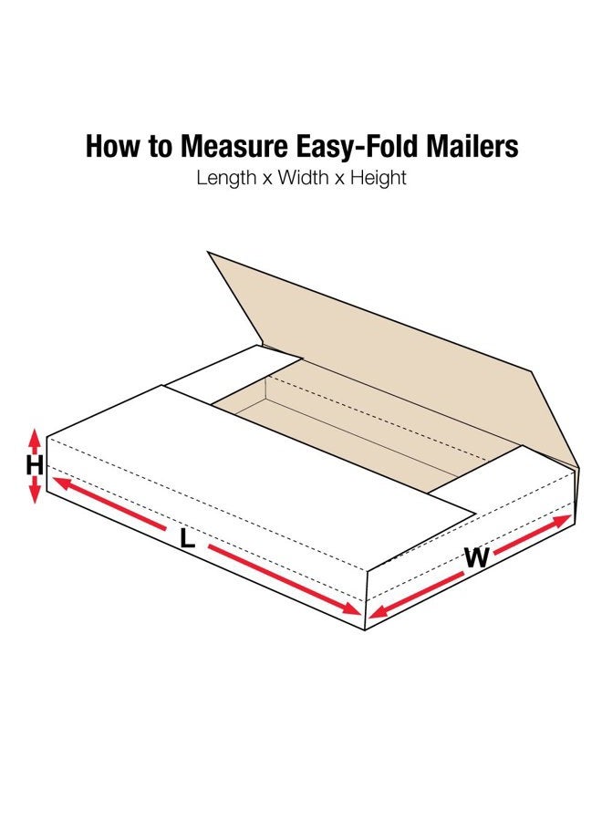 BOX USA Aviditi M1181 Corrugated Easy-Fold Mailer, 11-1/8" Length x 8-5/8" Width x 1" Height, White (Bundle of 50) - Image 2