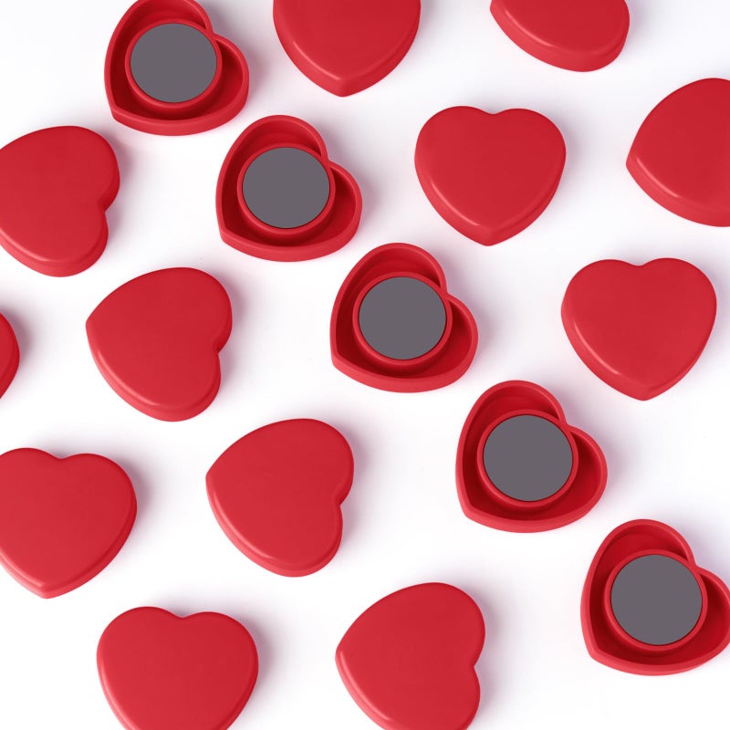 PYJLBX 20pcs Heart Fridge Magnets - Heavy Duty Refrigerator Magnets for Whiteboard & Metal Surfaces - Cute Mini Decorative Magnet, Small Strong Magnets for Home Office Classroom Kitchen Locker (Red) - Image 2