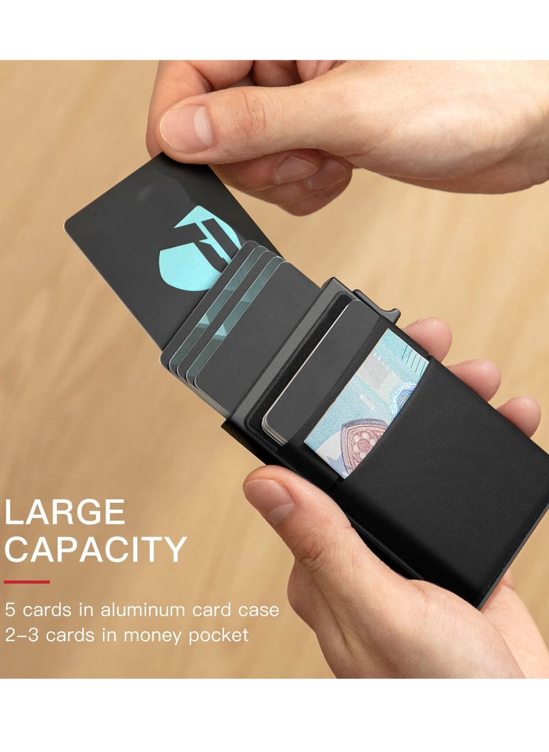 Generic - Slim Leather Card Holder Wallet for Men - Minimalist Pop-Up Design with RFID Blocking Technology - Image 1