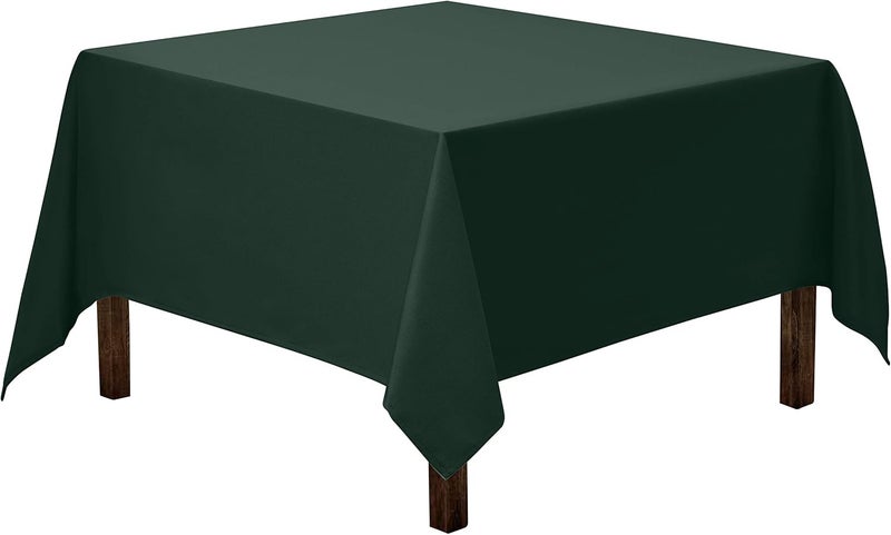 Gee Di Moda Square Tablecloth - 180cm x 180cm - Hunter Green Square Table Cloth for Square or Round Tables in Washable Polyester - Great for Buffet Table, Parties, Holiday Dinner, Wedding & More - Image 1