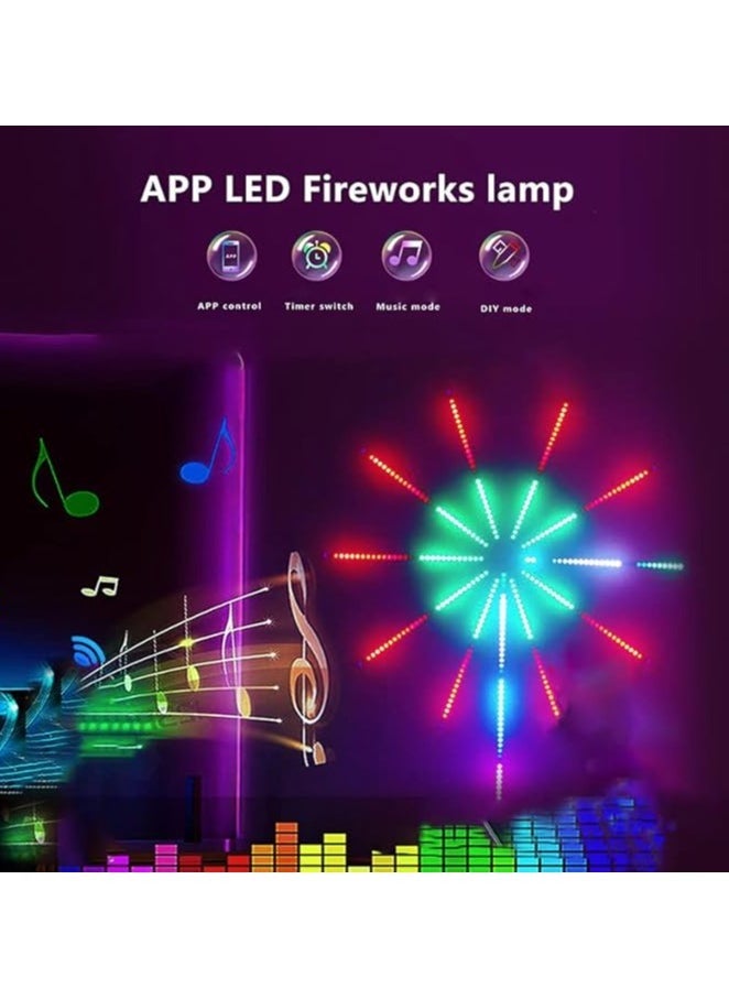 إلترازون Smart Firework LED Lights | USB Powered Room Decor | Color Changing Fireworks LED with Launch Burst Effect & RGB Strip Lights for Bedroom | Remote & App Control  - Image 4