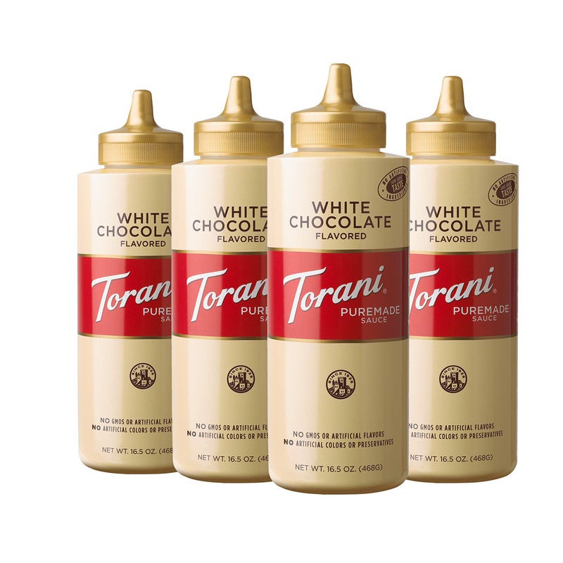 Torani Puremade Sauce, White Chocolate, 16.5 Ounces (Pack of 4) - Image 1