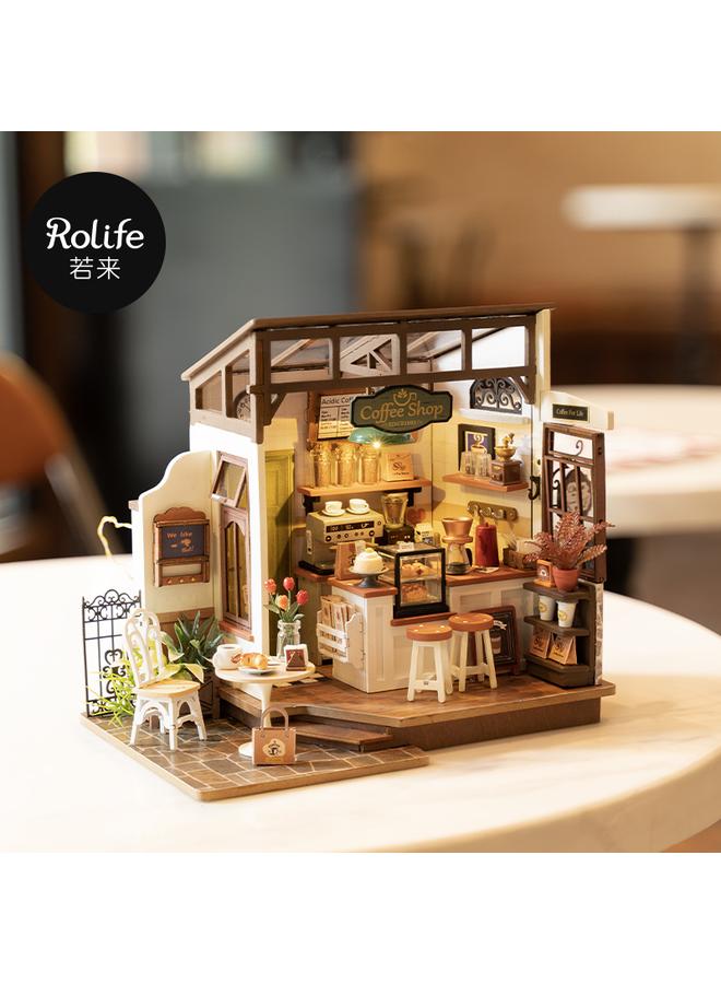 Bluejw If The State If The Diy Cabin Coffee Shop Hand-assembled Art House Three-dimensional Building Exquisite Model Gift-giving Women - Image 4