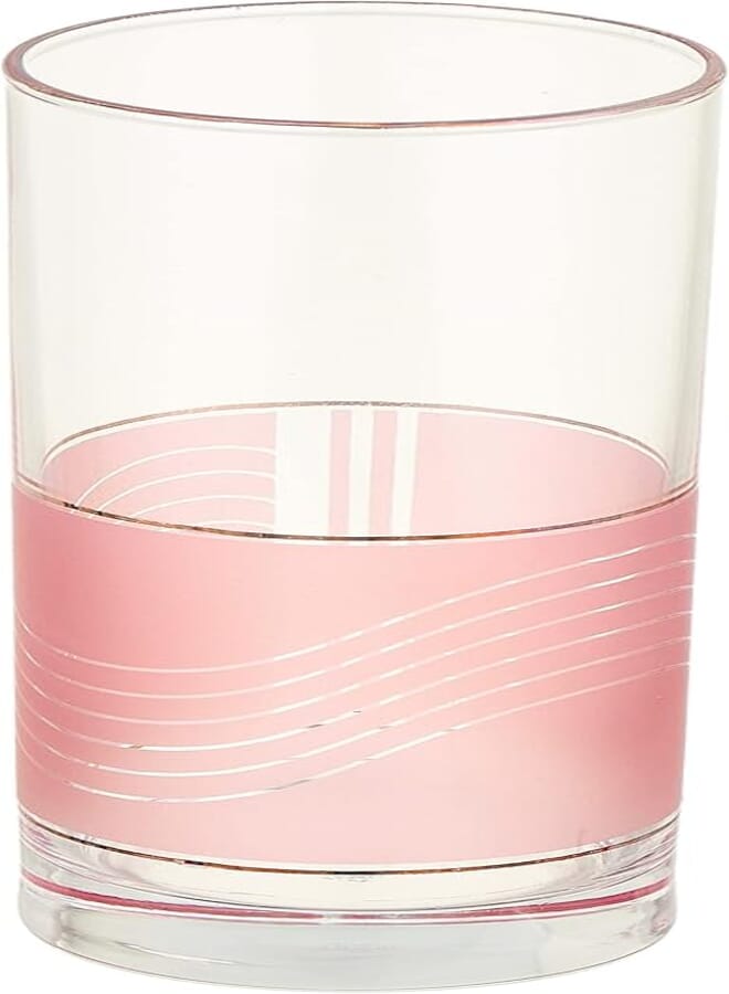 Dimlaj glass cups set - made in jordan pink and transparent