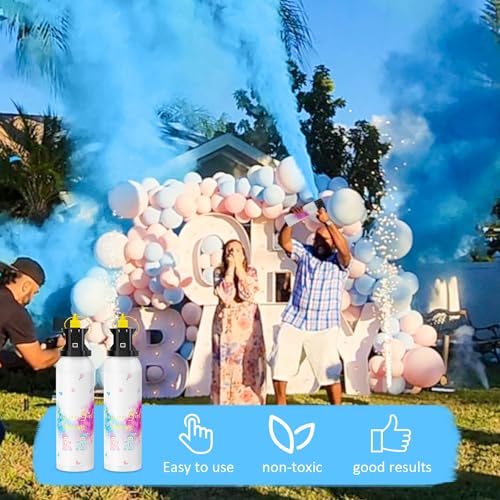 SRG Gender Reveal Fire Extinguisher Color Blaster | 2 Packs Baby Boy Blue Gender Reveal Extinguisher Smoke | Spray for Gender Reveal Decorations & Ideas（Blue） - Image 2