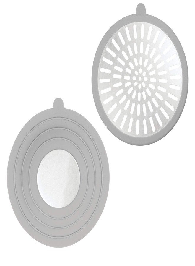 InterDesign Metro Ultra Shower Stall Drain Protector - Gray/Silver - Image 3