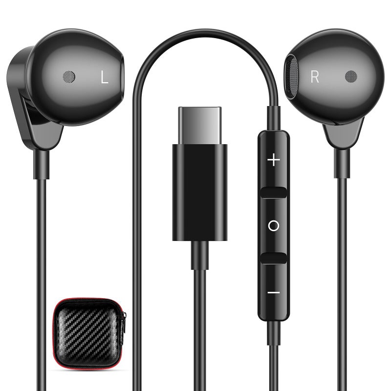 APETOO USB C Headphones for Samsung S25 S24 S23 S22 Ultra S21 FE Note 10+ A53 iPhone 15 16 Pro Max,HiFi Stereo Type C Earphones Wired Earbuds Microphone Volume Control for Galaxy Z Flip Fold 3,OnePlus - Image 1
