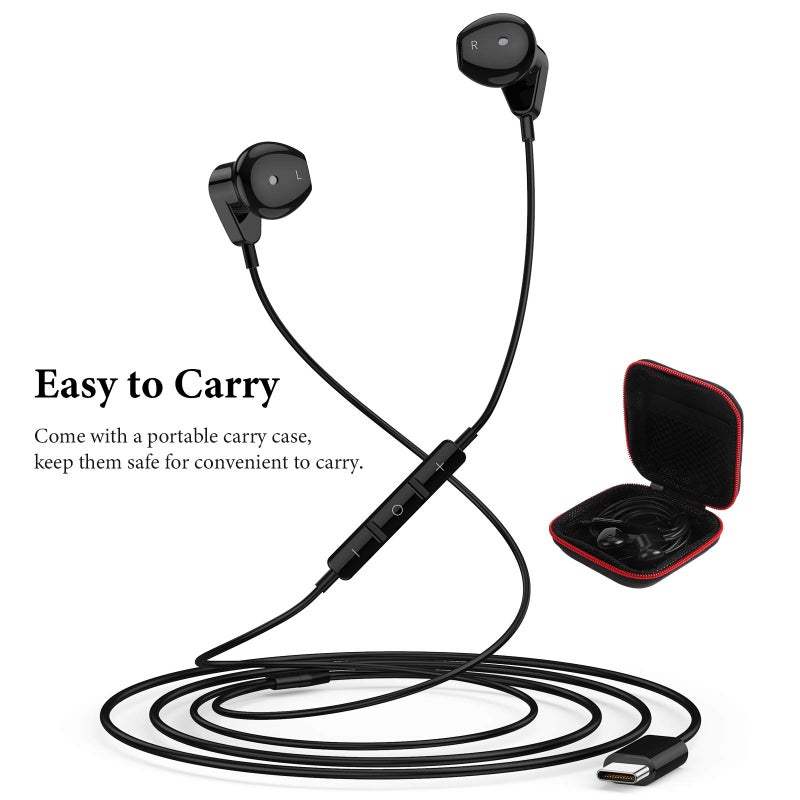 APETOO USB C Headphones for Samsung S25 S24 S23 S22 Ultra S21 FE Note 10+ A53 iPhone 15 16 Pro Max,HiFi Stereo Type C Earphones Wired Earbuds Microphone Volume Control for Galaxy Z Flip Fold 3,OnePlus - Image 4