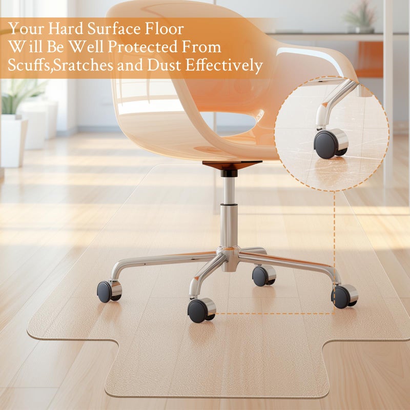 KMAT Office Chair Mat,Easy Glide Hard Wood Tile Floor Mats,Chair Mat for Home Office Rolling Chair,Heavy Duty Floor Protector -36"x48" with Lip - Image 3