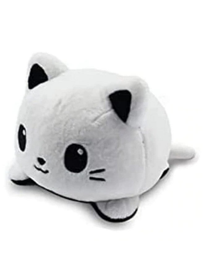 TeeTurtle - The Original Reversible Cat Plushie - White + Skeleton - Glows in the Dark! - Cute Sensory Fidget Stuffed Animals That Show Your Mood - Perfect for Halloween!, 4 inch - Image 3