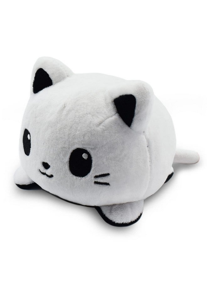 TeeTurtle - The Original Reversible Cat Plushie - White + Skeleton - Glows in the Dark! - Cute Sensory Fidget Stuffed Animals That Show Your Mood - Perfect for Halloween!, 4 inch - Image 2