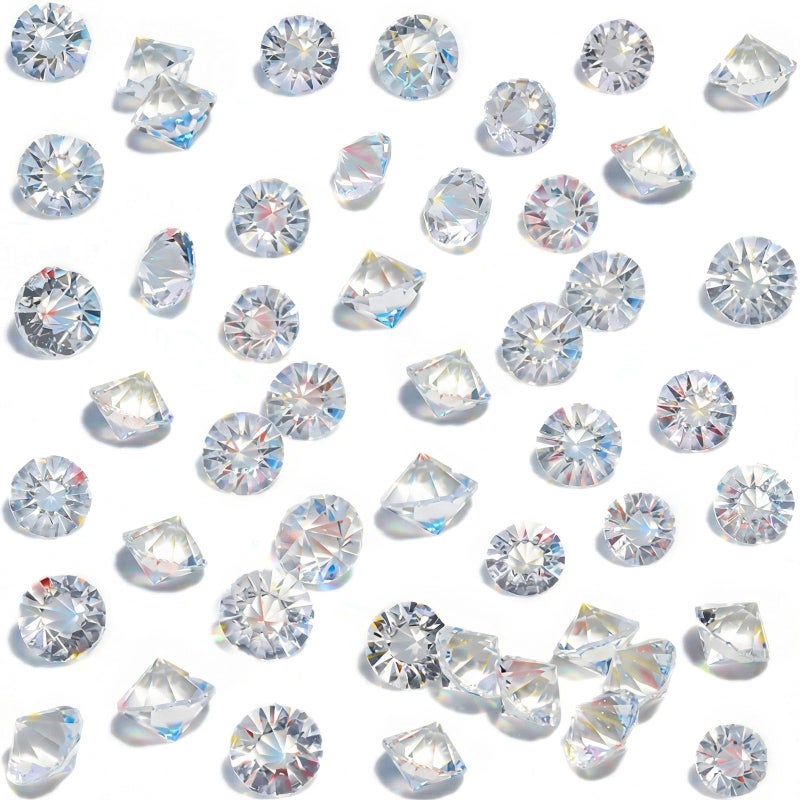 HANSGO 500PCS Diamonds, Mini Clear Fake Diamonds Acrylic Gems Table Scatter Crystals for Vase Fillers, Wedding Decor, Pirate Treasure, Photo Props, DIY Crafts, Party Decorations, Food Display - Image 1