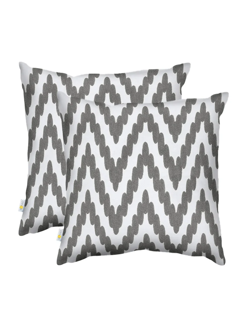 Donetella 2 Piece Embroidered Cushion Cover (45X45 Cm) Without Filler Dove Grey