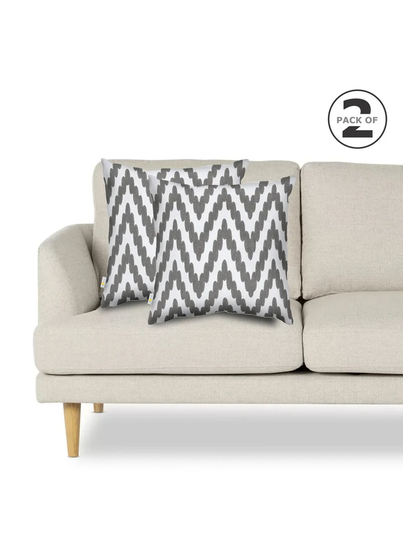 Donetella 2 Piece Embroidered Cushion Cover (45X45 Cm) Without Filler Dove Grey