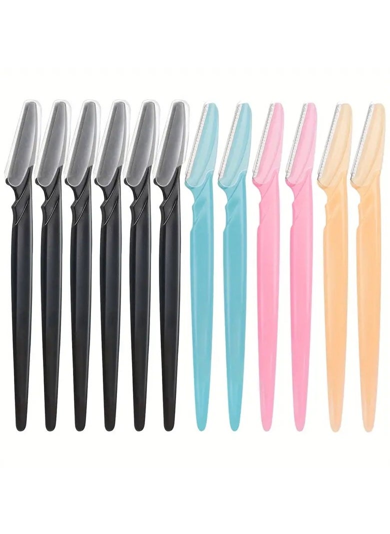 ORiTi 12 pcs Safe and Newbie Friendly Eyebrow and Face Razor with Protective Cover  - Image 1