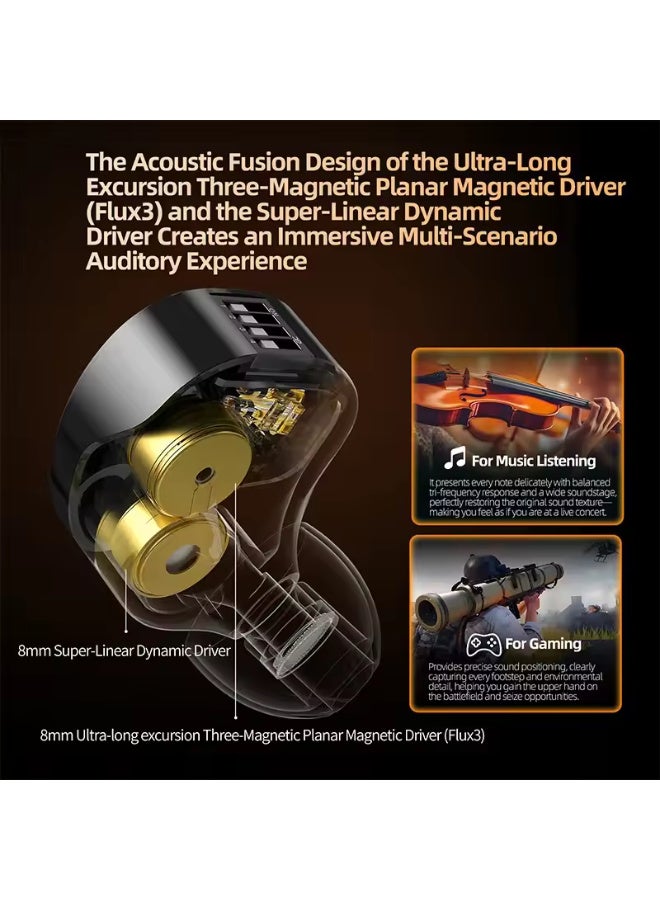 Linsoul KZ Duonic Triple-Magnetic Planar Driver Upgraded HIFI Earphones, Wide Soundstage Wired IEMs with 4-Tuning Options & HD Dual Mic - Image 5
