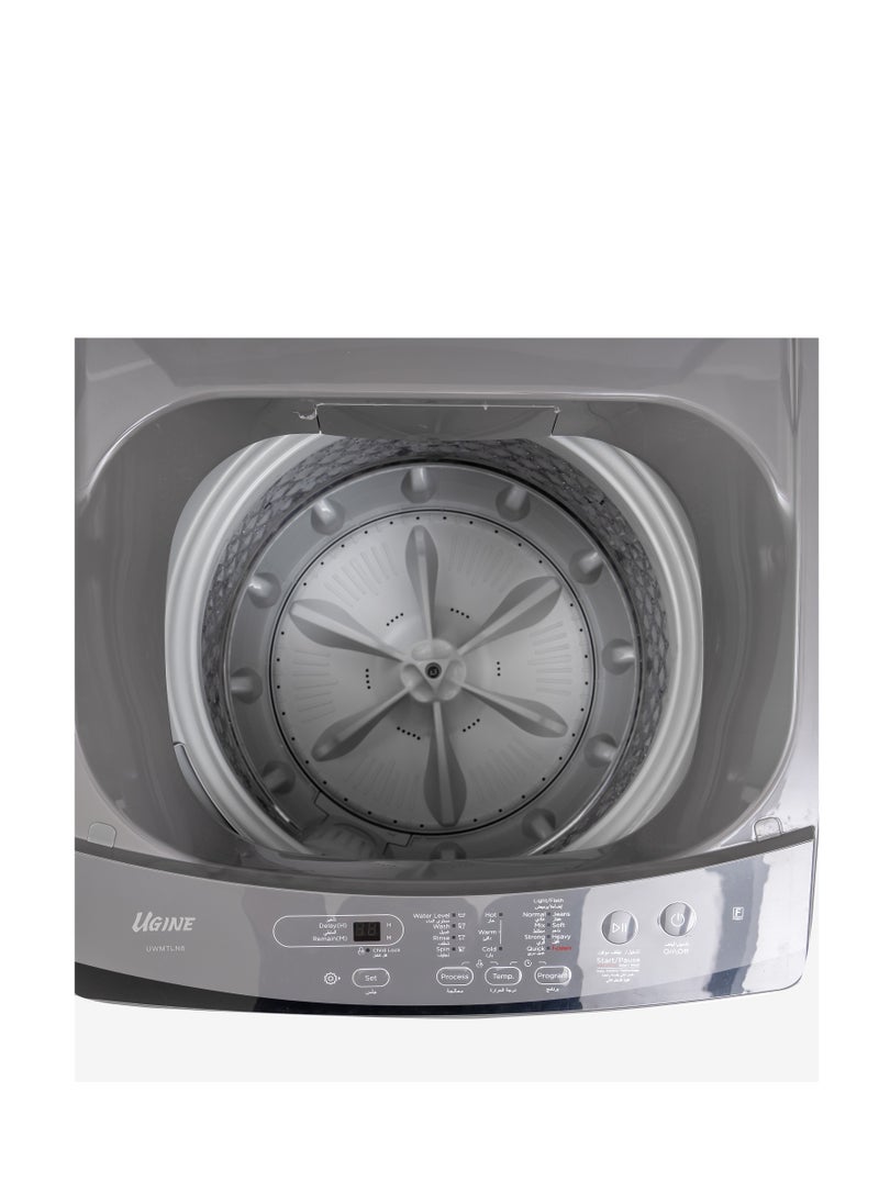 UGINE - Ugine Top Load Automatic Washing Machine, 8 KG, Silver - UWMTLN8S - Image 1