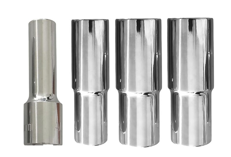 4 NEX 14mm + 19mm + 21mm + 22mm, 1/2" Drive Hex Long Chrome Vanadium Steel, Anti Rust, Heavy Duty Socket - Image 1