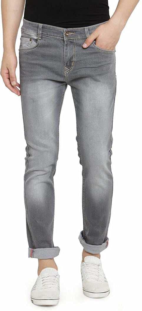 Ben Martin Men's Regular Fit Stretchable 28 Size Grey Cotton Denim Jeans Pant for Men, JJ3-1 - Image 1