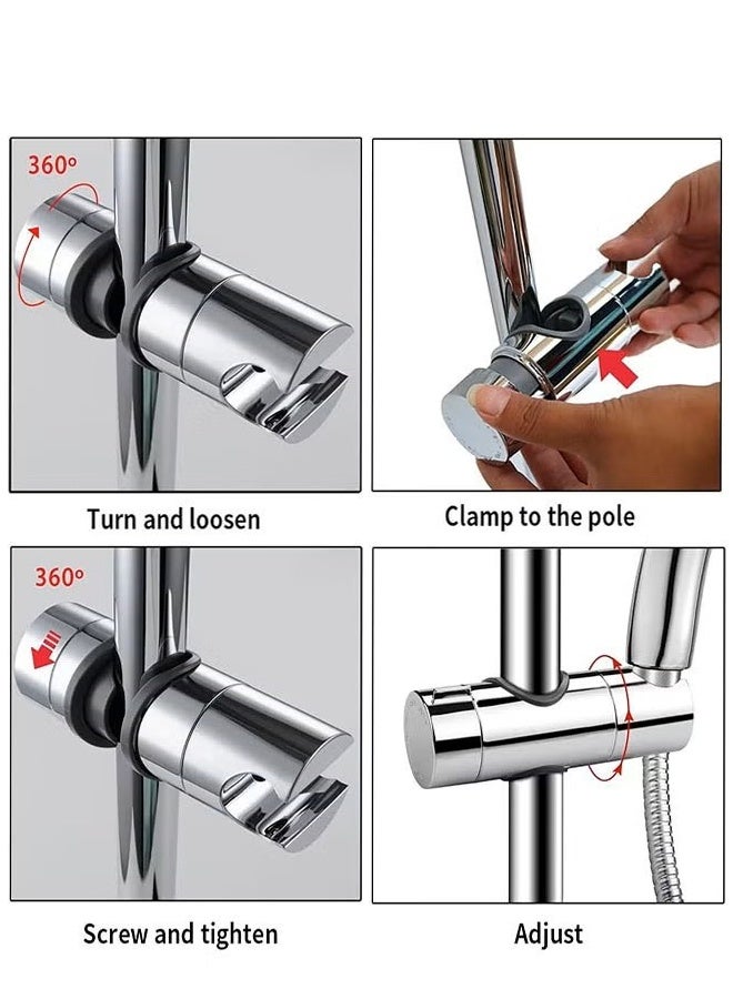 مايا حامل رأس دش قابل للتعديل لقضيب انزلاقي، حامل رأس دش عالمي بمقاس 0.71-0.98 بوصة (18-25 مم) لقضيب انزلاقي، مشبك انزلاقي، بديل للحمام - Image 2