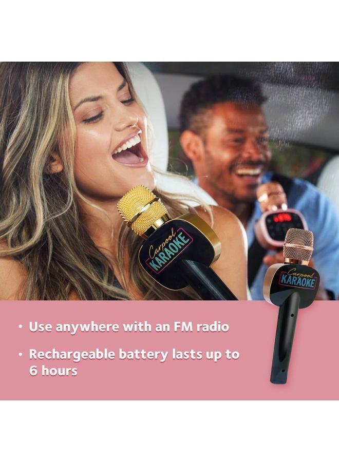 Singing Machine Carpool Karaoke for Kids & Adults, Carpool Karaoke The Mic 2.0 - Wireless & Bluetooth Karaoke Microphone with Voice Changing Sound Effects as White Elephant Gift - Rose Gold - Image 4