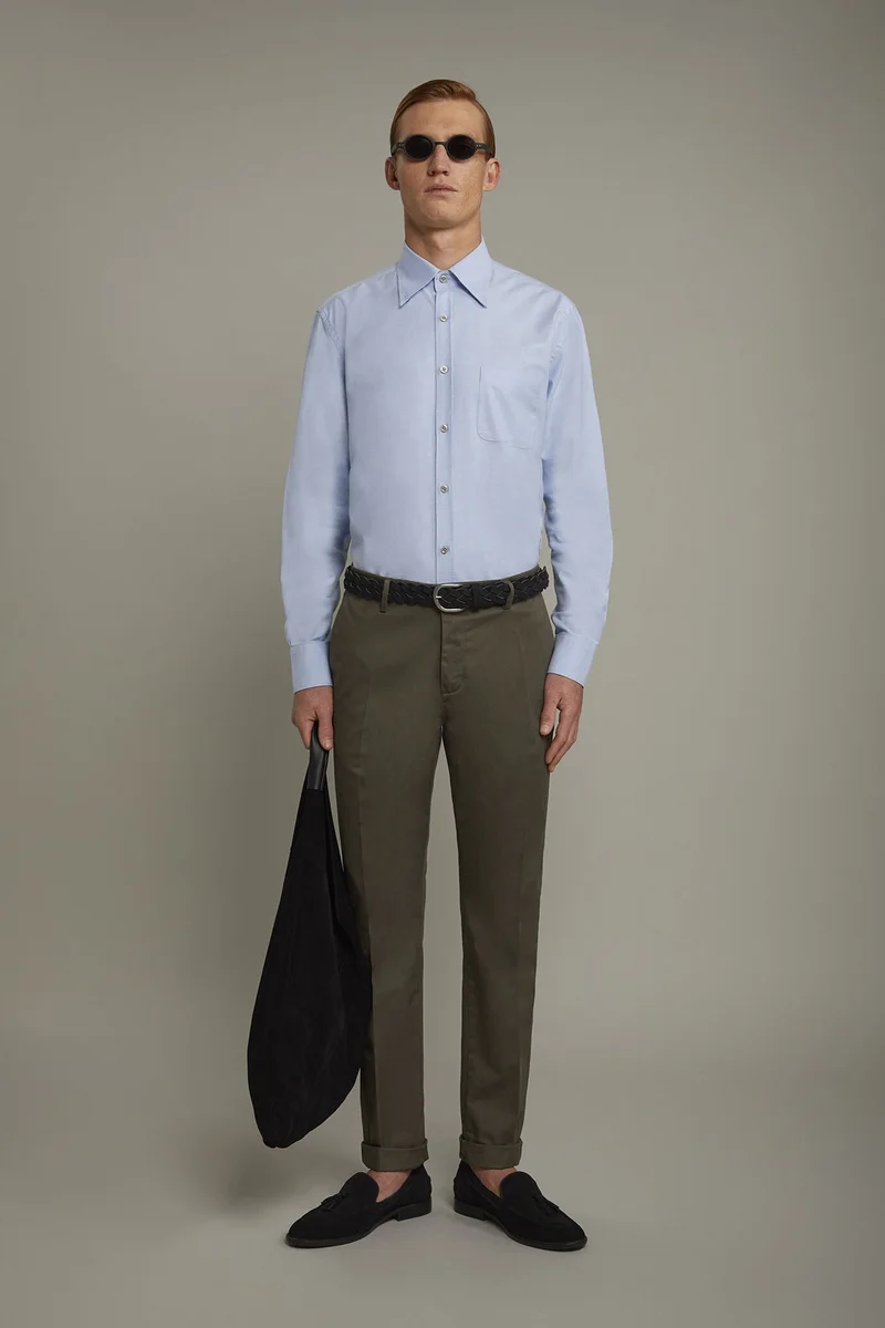 Men's chino trousers classic twill construction perfect fit - Military