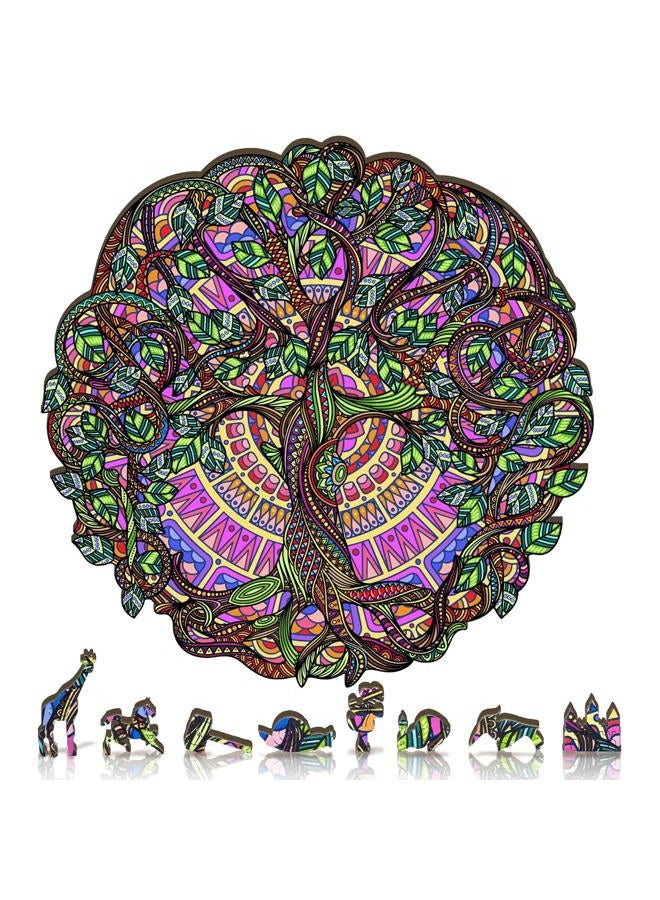 ZenChalet Tree of Life 200 Piece Wooden Jigsaw Puzzle for Adults - Uniquely Shaped Pieces with Durable Construction - Perfect for Birthday Gifts, Game Nights and Camping - Image 1
