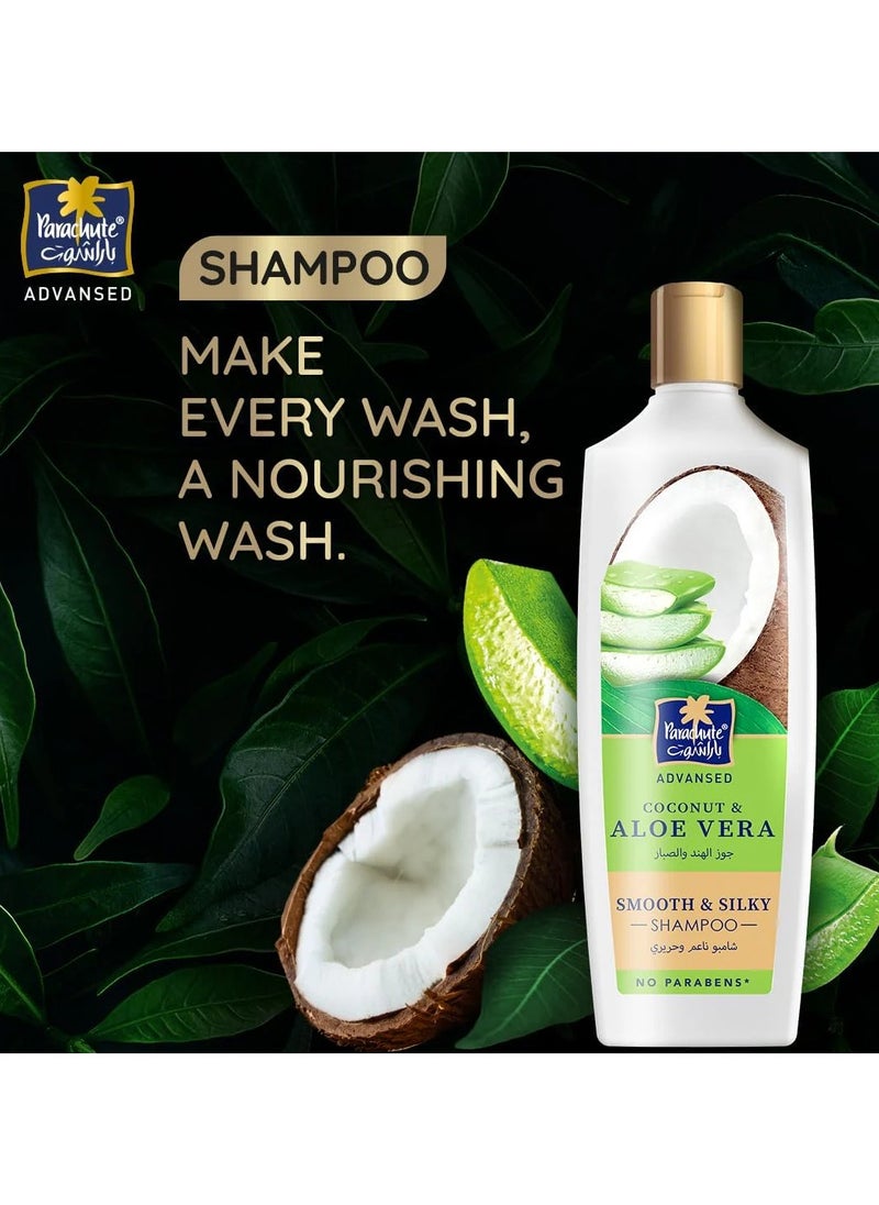 Parachute Smooth & Silky Shampoo With Aloe Vera And Coconut 340ml  - Image 2