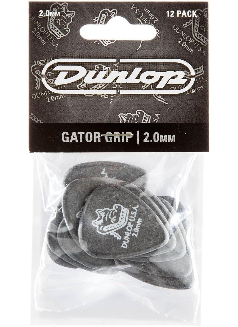 JIM DUNLOP JIM DUNLOP Gator Grip Standard 2.0mm Black Guitar Picks (417P2.0)  - Image 3