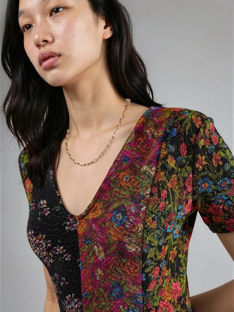 HICCUP Floral V-Neck A-Line Mini Dress Ellie Collection - Image 4