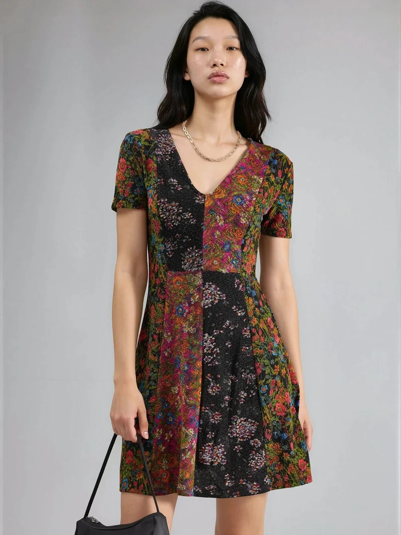 HICCUP Floral V-Neck A-Line Mini Dress Ellie Collection