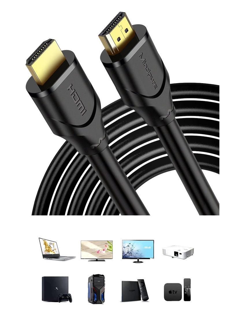 Mindpure 2M Braided HDMI Cable 2.0 - 4K Ultra HD High Speed Gold Plated Cord for PS5, Apple TV, Samsung TV, Monitor, Laptop - Image 1