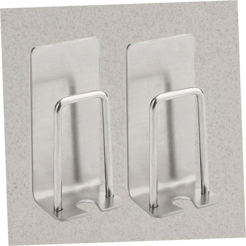Amosfun 2 Pack Stainless Steel Wall Mounted Toothbrush Holder No Drilling Punch Free Design for Toothbrush Toothpaste Cup Storage Bathroom Home Organizer - Image 5